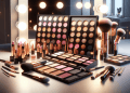 Create a high-resolution image of an ultimate guide to cream makeup palettes. Showcase a variety of luxurious, professional-grade cream makeup palettes with an array of vibrant and versatile shades ne