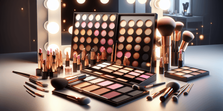 Create a high-resolution image of an ultimate guide to cream makeup palettes. Showcase a variety of luxurious, professional-grade cream makeup palettes with an array of vibrant and versatile shades ne