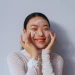 korean girl doing korean skin care routine